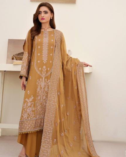 Fancy Embroidered Lawn with Bamber Crinkle Dupatta 3Pc - Wania (Lajwanti)