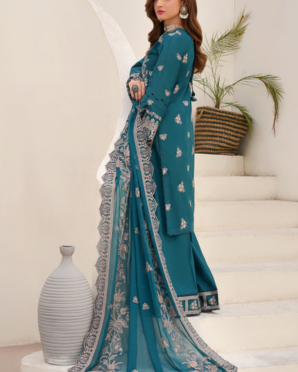 Fancy Embroidered Lawn with Bamber Crinkle Dupatta 3Pc - Wania (Lajwanti)