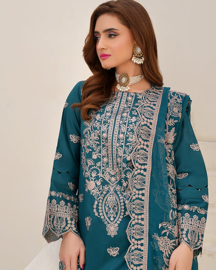 Fancy Embroidered Lawn with Bamber Crinkle Dupatta 3Pc - Wania (Lajwanti)