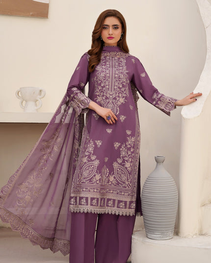 Fancy Embroidered Lawn with Bamber Crinkle Dupatta 3Pc - Wania (Lajwanti)