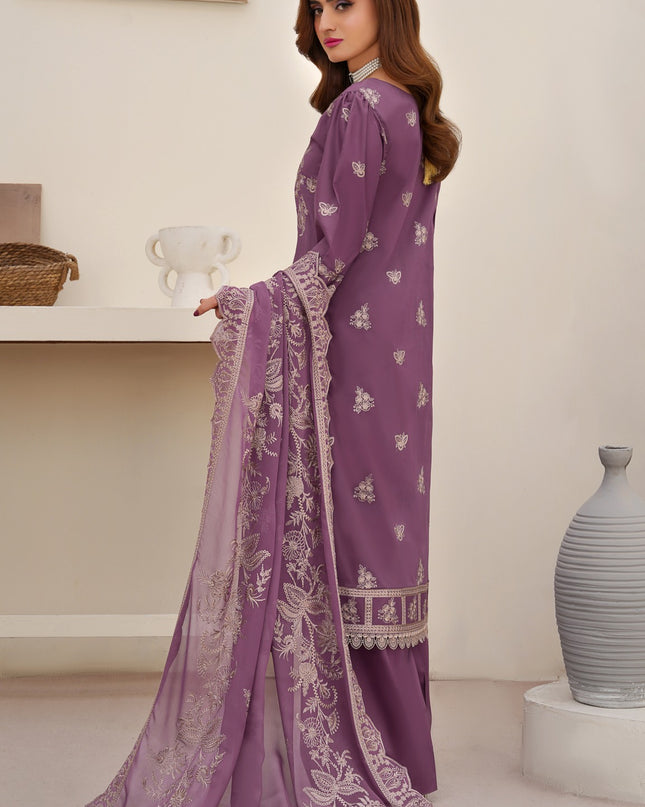 Fancy Embroidered Lawn with Bamber Crinkle Dupatta 3Pc - Wania (Lajwanti)