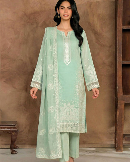 Fancy Embroidered Naps Lawn with Organza Dupatta - AADarsh (Aneeqa)