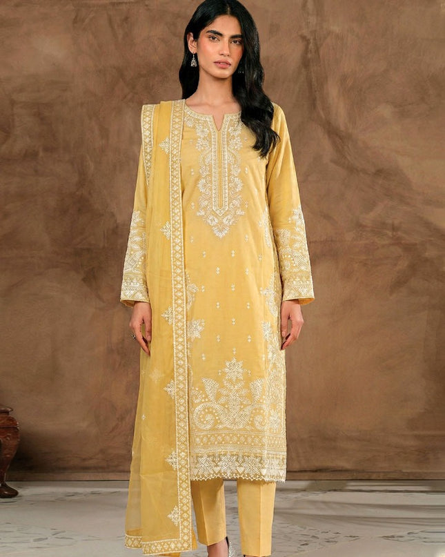 Fancy Embroidered Naps Lawn with Organza Dupatta - AADarsh (Aneeqa)