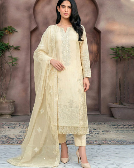 Fancy Embroidered Naps Lawn with Organza Dupatta - AADarsh (Aneeqa)