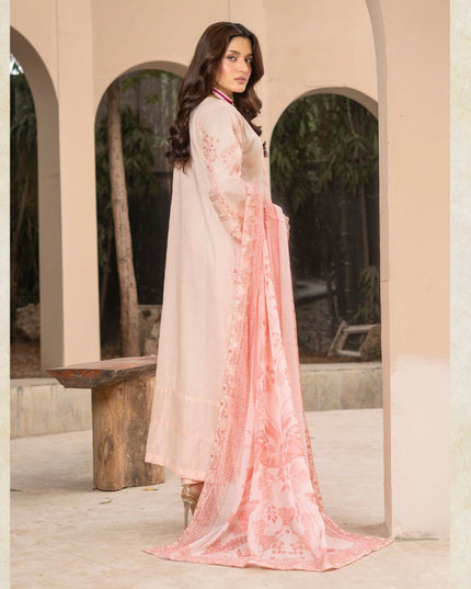 Embroidered Self Jaquard Lawn with Crinkle Chiffon Dupatta - Mah e Rooh (Poshak)