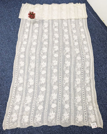 Pure China Crinkle with Handmade Tarkashi Work Dyeable Dupatta