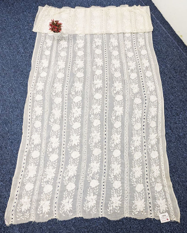 Pure China Crinkle with Handmade Tarkashi Work Dyeable Dupatta