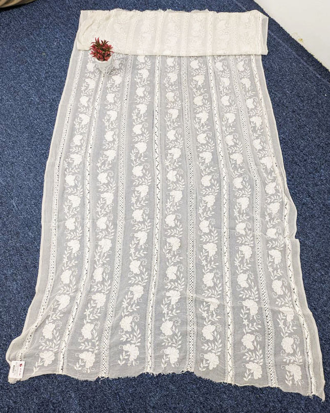 Fancy Pure China Crinkle with Tarkashi Work Dyeable Dupatta