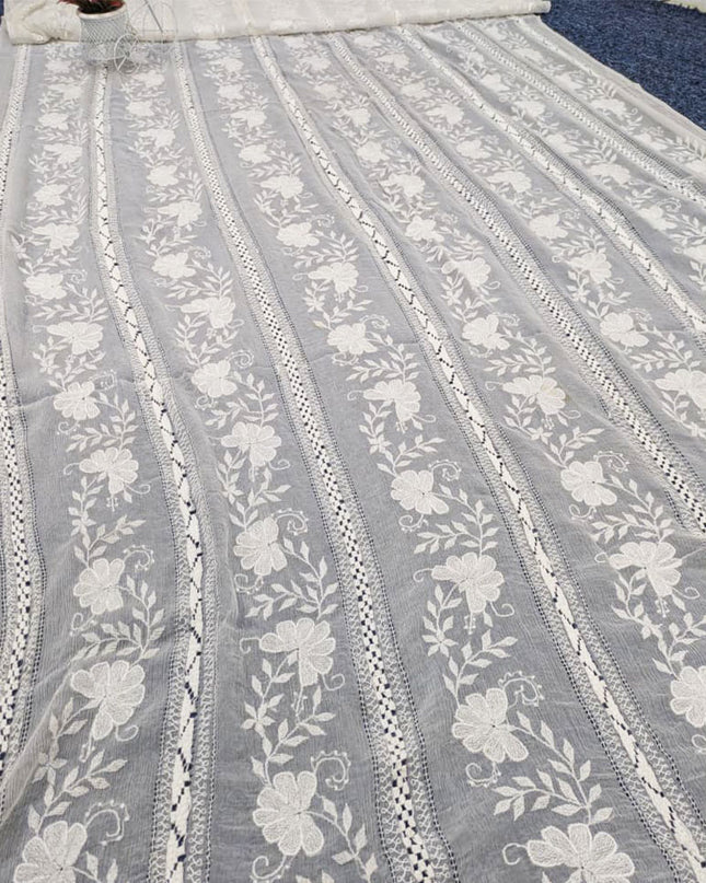 Fancy Pure China Crinkle with Tarkashi Work Dyeable Dupatta
