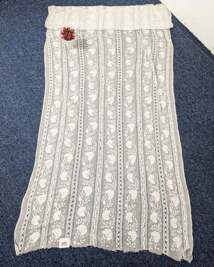 Dyeable Pure China Crinkle with Handmade Tarkashi Work Dupatta