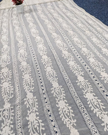 Pure China Crinkle with Handmade Tarkashi Work Dyeable Dupatta