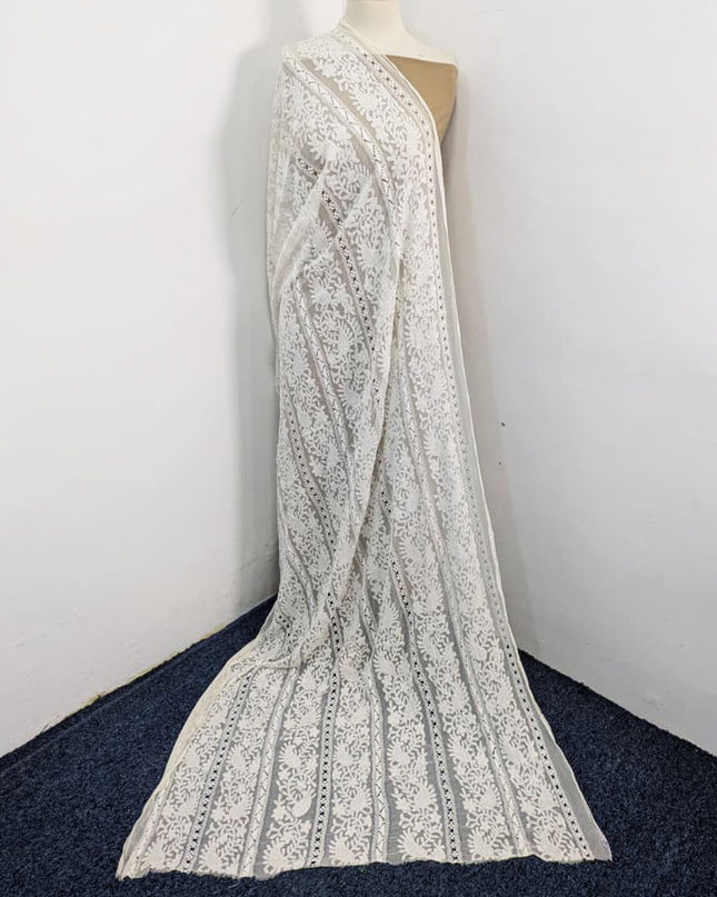 Fancy Pure China Crinkle with Tarkashi Work Dyeable Dupatta