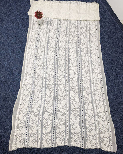 Fancy Pure China Crinkle with Tarkashi Work Dyeable Dupatta