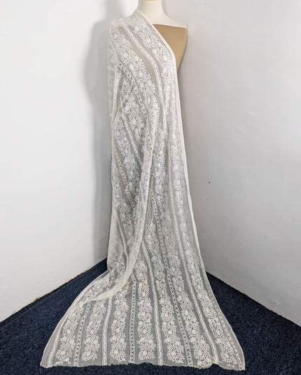 Dyeable Pure China Crinkle with Handmade Tarkashi Work Dupatta