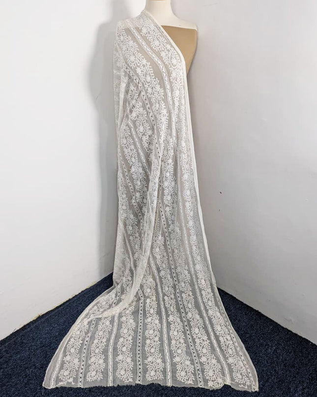 Dyeable Pure China Crinkle with Handmade Tarkashi Work Dupatta