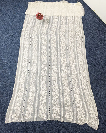 Dyeable Pure China Crinkle with Handmade Tarkashi Work Dupatta