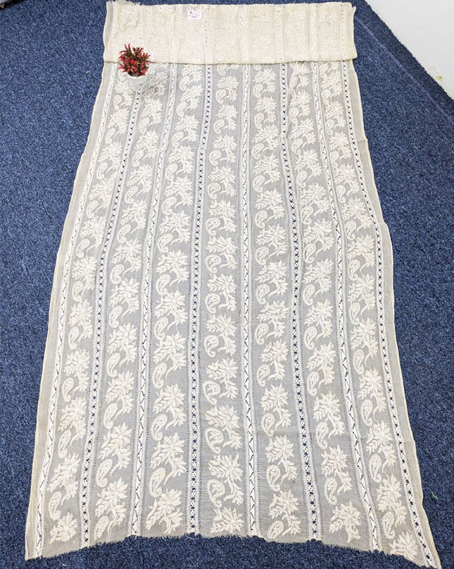 Pure China Crinkle with Handmade Tarkashi Work Dyeable Dupatta