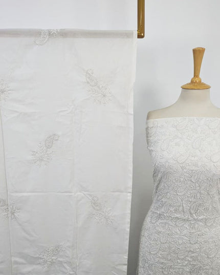 Fancy Dyeable Lawn with Chikankari + Shadow Work 2Pc Unstitched
