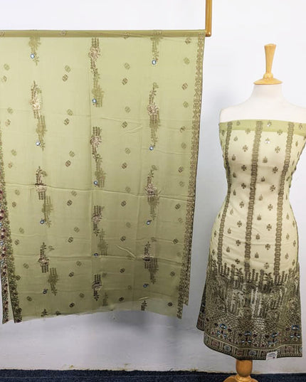 Pakka Sitara Boring Daman Organza with Chiffon Dupatta 2Pc Unstitched