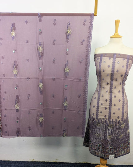 Pakka Sitara Boring Daman Organza with Chiffon Dupatta 2Pc Unstitched