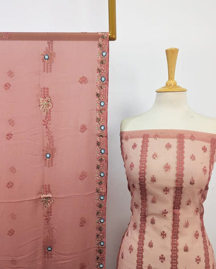 Pakka Sitara Boring Daman Organza with Chiffon Dupatta 2Pc Unstitched