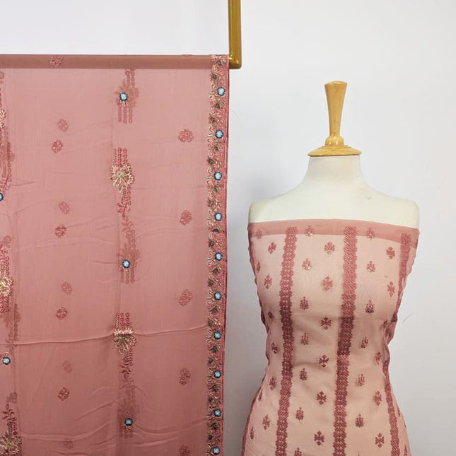 Pakka Sitara Boring Daman Organza with Chiffon Dupatta 2Pc Unstitched