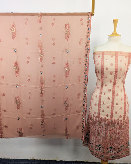 Pakka Sitara Boring Daman Organza with Chiffon Dupatta 2Pc Unstitched