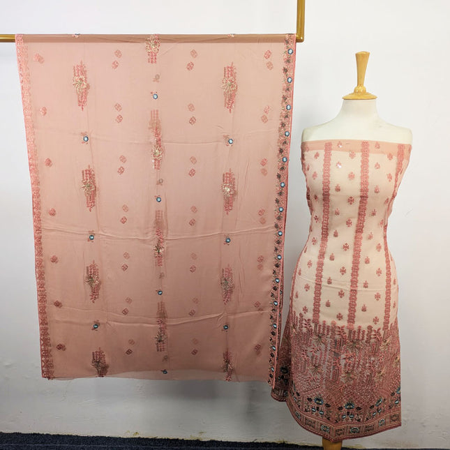 Pakka Sitara Boring Daman Organza with Chiffon Dupatta 2Pc Unstitched