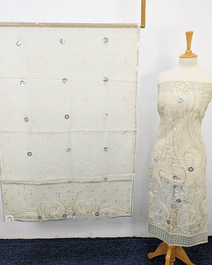 Fancy Embroidered Khaadi Net 2PC unstitched