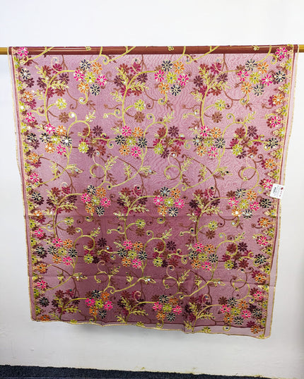Fancy Multicolor Embroidered Organza with Sitara Work Dupatta