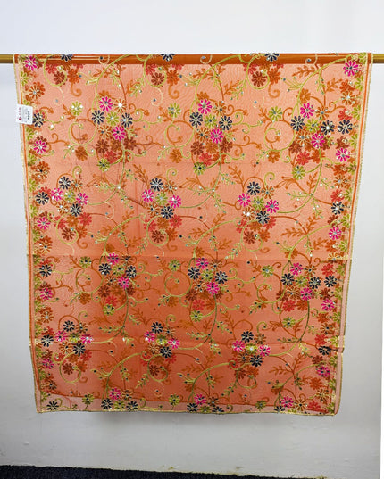 Fancy Multicolor Embroidered Organza with Sitara Work Dupatta