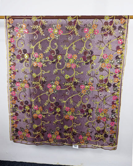 Fancy Multicolor Embroidered Organza with Sitara Work Dupatta