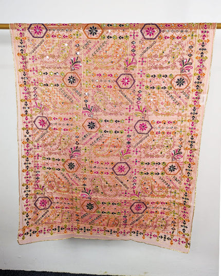 Premium Multicolor Embroidered Organza with Sitara Work Dupatta