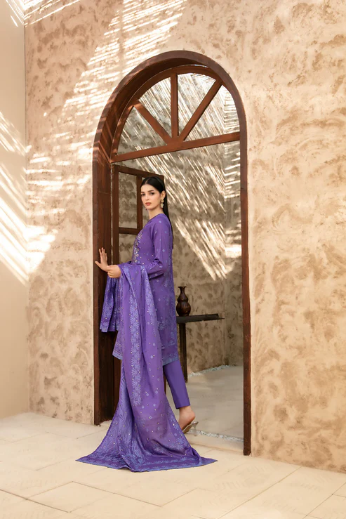 Embroidered Broshia Banarsi Lawn Shirt & Dupatta 3Pc Unstitched - Tawakkal (Raahee)