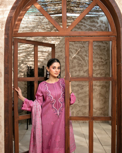 Embroidered Broshia Banarsi Lawn Shirt & Dupatta 3Pc Unstitched - Tawakkal (Raahee)