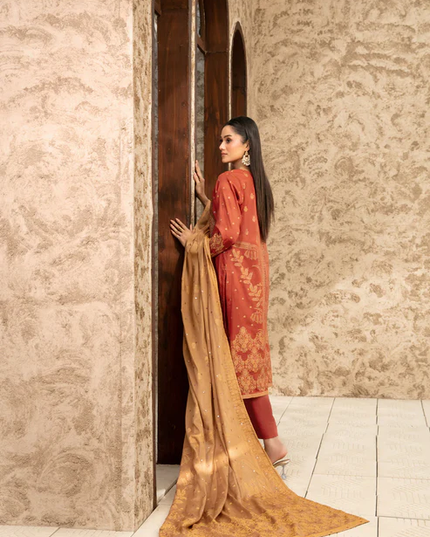 Embroidered Broshia Banarsi Lawn Shirt & Dupatta 3Pc Unstitched - Tawakkal (Raahee)