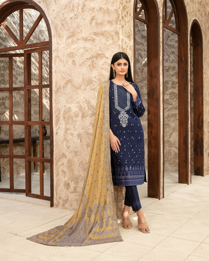 Embroidered Broshia Banarsi Lawn Shirt & Dupatta 3Pc Unstitched - Tawakkal (Raahee)