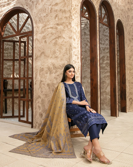 Embroidered Broshia Banarsi Lawn Shirt & Dupatta 3Pc Unstitched - Tawakkal (Raahee)