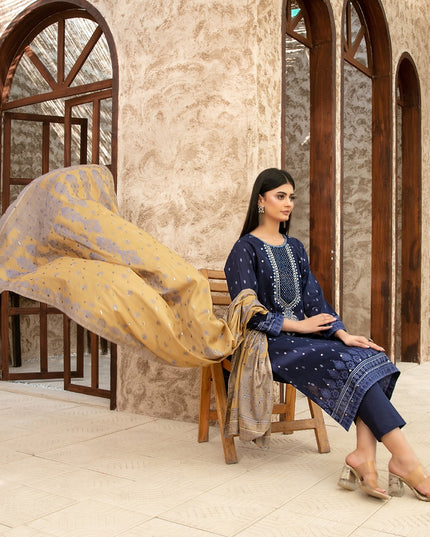 Embroidered Broshia Banarsi Lawn Shirt & Dupatta 3Pc Unstitched - Tawakkal (Raahee)