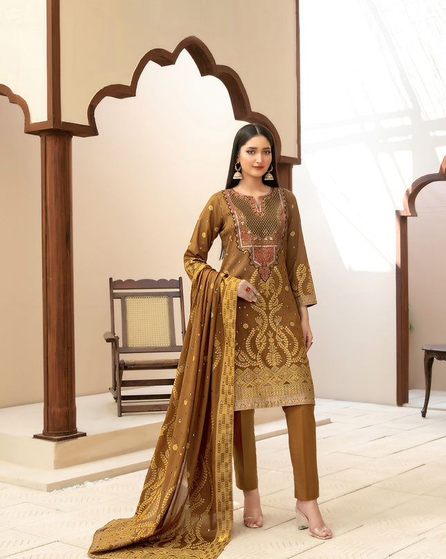 Embroidered Broshia Banarsi Lawn Shirt & Dupatta 3Pc Unstitched - Tawakkal (Raahee)