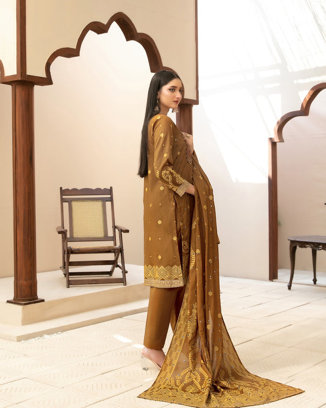 Embroidered Broshia Banarsi Lawn Shirt & Dupatta 3Pc Unstitched - Tawakkal (Raahee)