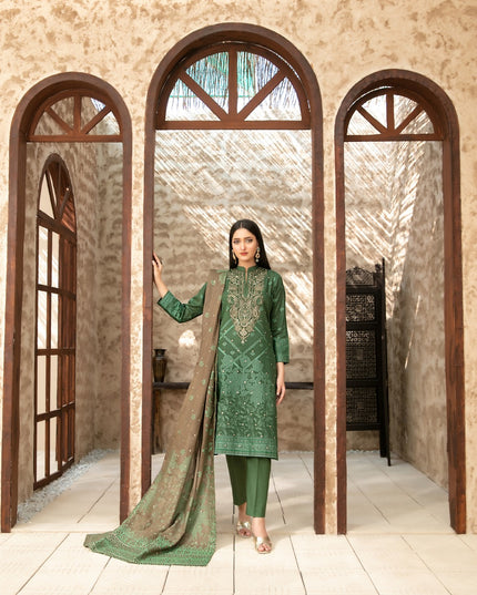 Embroidered Broshia Banarsi Lawn Shirt & Dupatta 3Pc Unstitched - Tawakkal (Raahee)