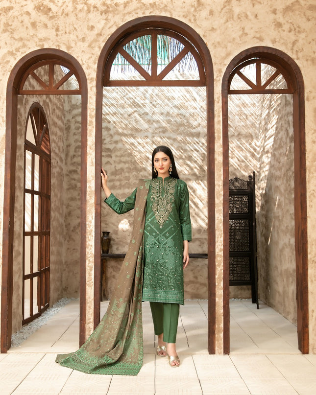 Embroidered Broshia Banarsi Lawn Shirt & Dupatta 3Pc Unstitched - Tawakkal (Raahee)