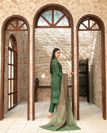 Embroidered Broshia Banarsi Lawn Shirt & Dupatta 3Pc Unstitched - Tawakkal (Raahee)