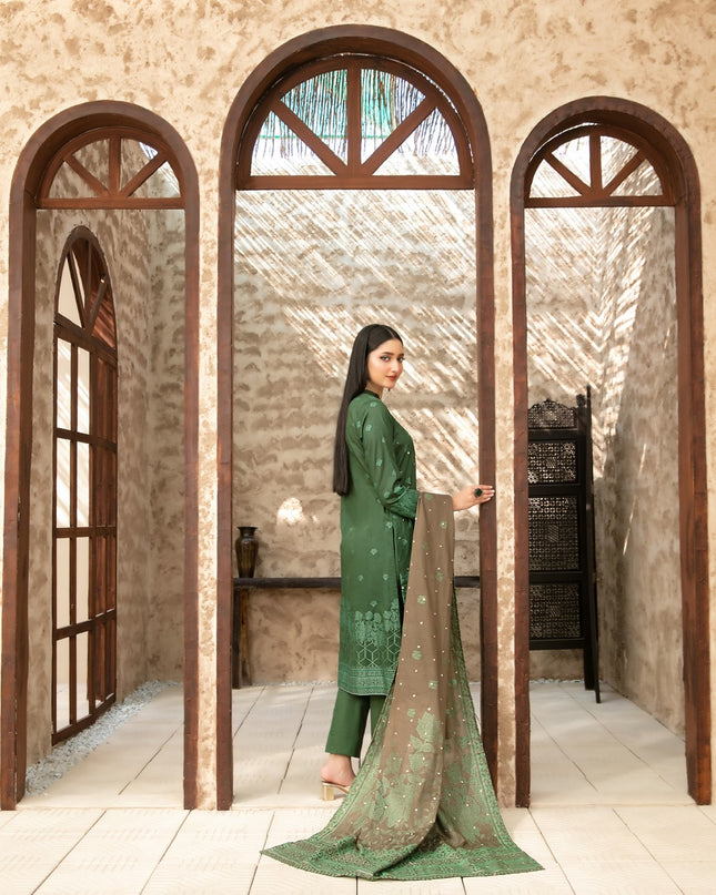Embroidered Broshia Banarsi Lawn Shirt & Dupatta 3Pc Unstitched - Tawakkal (Raahee)