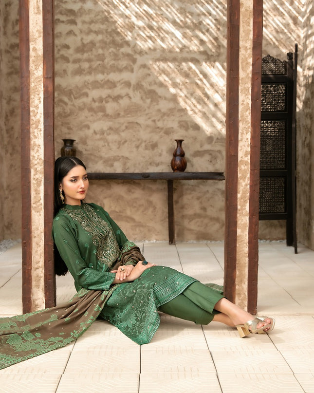 Embroidered Broshia Banarsi Lawn Shirt & Dupatta 3Pc Unstitched - Tawakkal (Raahee)