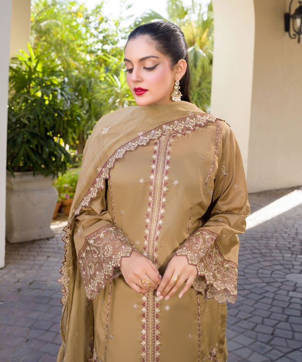 Embroidered Lawn with Heavy Embroidered Crinkle Dupatta - Manizay (Gull Nayab)