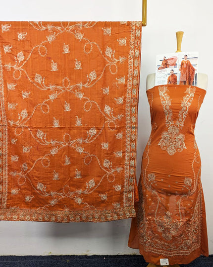Heavy Embroidered Slub Doria Lawn + Voile Dupatta 3Pc Unstitched - Parveen Vol-1769