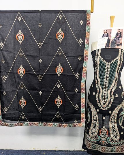 Fancy Heavy Embroidered Bana Dora Lawn + Voile Dupatta 3Pc Unstitched - Parveen Vol-1761