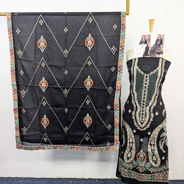 Fancy Heavy Embroidered Bana Dora Lawn + Voile Dupatta 3Pc Unstitched - Parveen Vol-1761